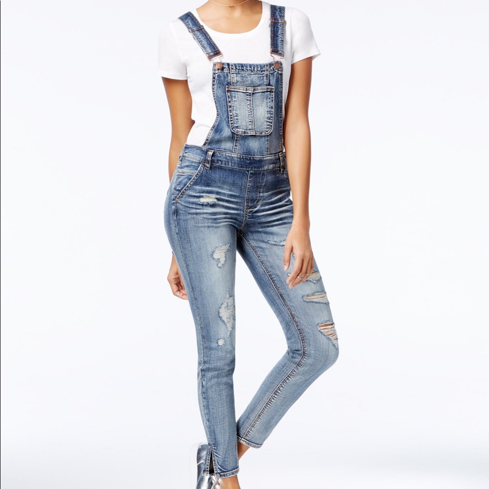 Skinny Denim Overalls